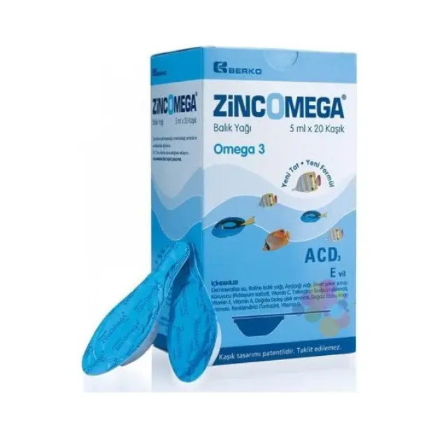 Berko Sinkomega 5 ml 20 osh qoshiq Omega 3
