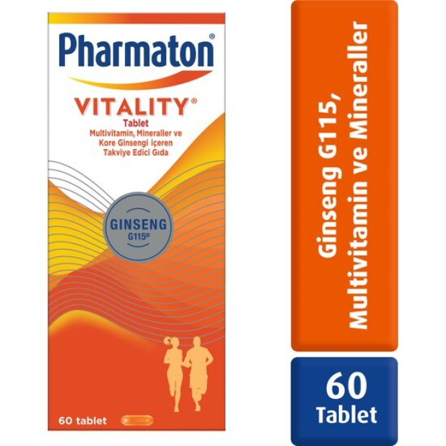 Pharmaton Vitality 60 tabletka ginseng G115 multivitaminlar va minerallar
