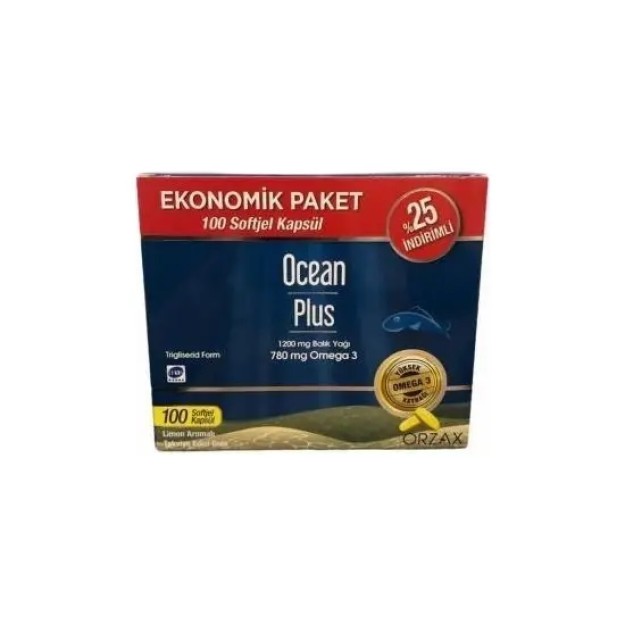 Ocean Plus 1200 mg baliq yog'i 100 kapsula