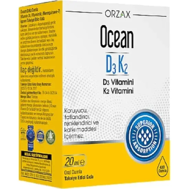Orza Ocean D3K2 vitamin tomchilari 20 ml