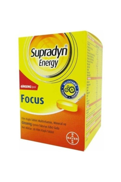 Suprdayn Energy Focus Ginseng O'z Ichiga Olgan Xun Takviyesi 30 Ta Plyonka Tabletkalari