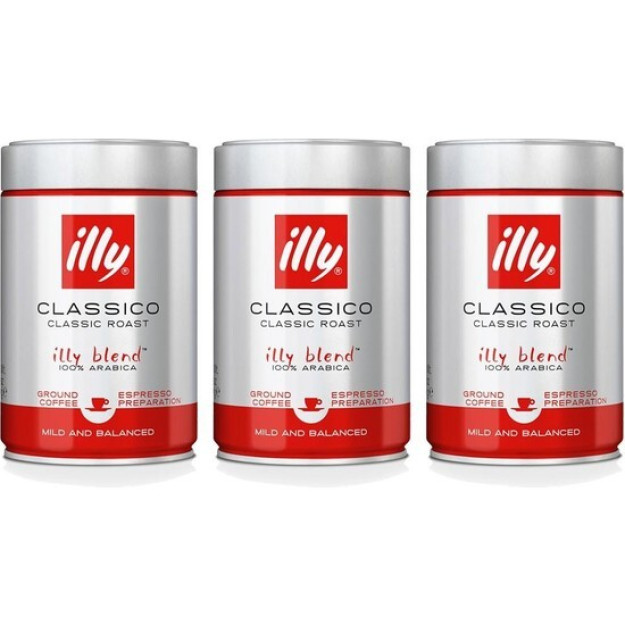 Illy maydalangan qahva (3X 250 gr) - o'rtacha qovurilgan