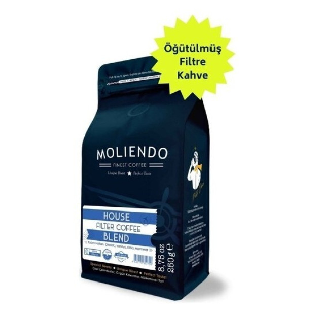 Moliendo Finest Coffee Moliendo House Blend Filtrlangan Qahva (Maydalangan Filtrlangan Qahva) 250 Gr