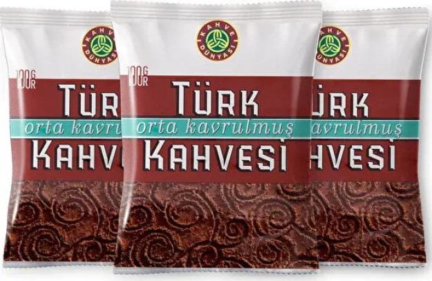 Кофе По-Турецки Kahve Dünyası Средней Обжарки 100 Гр, 3 Упаковки