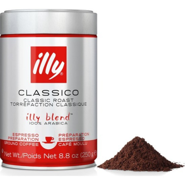 Qahva Illy Maydalangan Klassik O'rta Qovurilgan 250 Gr