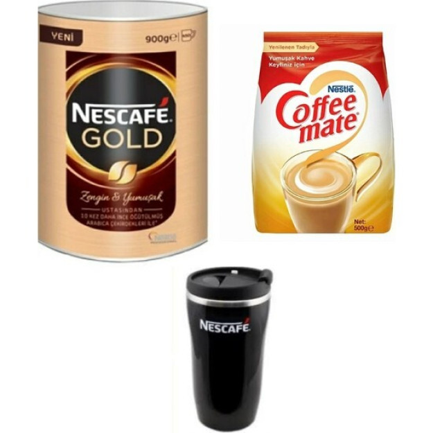 Nescafe Gold 900 Гр + Nestle Coffee Mate 500 Гр + Термокружка