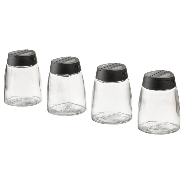 IKEA 365 + Iherdig Ziravorlar Idishi, Shisha Qora, 150 Ml