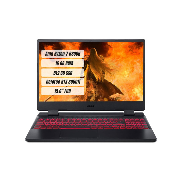 Acer Nitro 5 An51546 Amd Ryzen 7 6800H 16 Гб 512 Гб Ssd Rt 3050Ti Freedos 156 Дюймов Fhd 165 Гц Портативный Компьютер Nhqgyey004