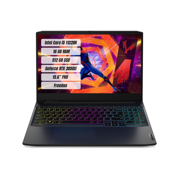 Lenovo Ideapad Gaming 3 Intel Core I5 11320h 16 Gb 512 Gb Ssd Rt3050ti Freedos 156 dyuymli portativ kompyuter FHD 82k101gnt