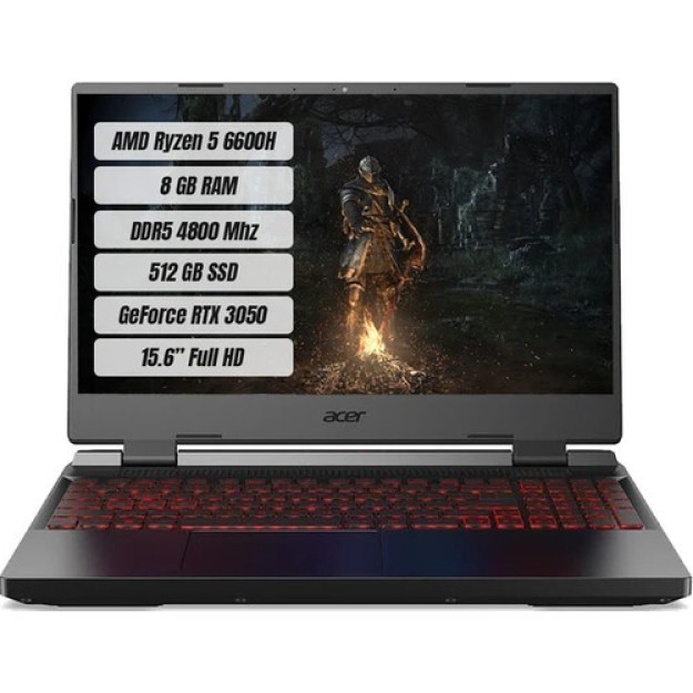 Acer Nitro 5 An51546 Amd Ryzen 5 5600h 8GB 512GB Ssd Rt3050 156 " Fhd 144hz Windows 11 uy noutbuklari Nhqbaey008