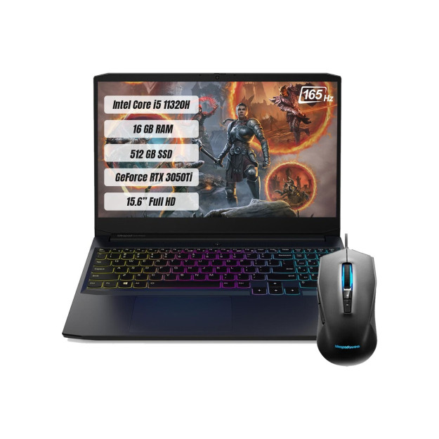 Lenovo Ideapad Gaming 3 Intel Core I5 11320h 16GB 512GB Ssd Rt3050ti Freedos 156 " 165hz portativ kompyuter FHD 82k101ent