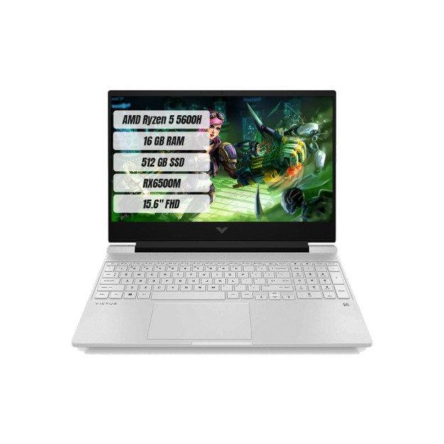 Игровой Ноутбук Hp Victus 15Fb0026nt Amd Ryzen 5 5600H 16 Гб 512 Гб Ssd R6500m Freedos 156 Дюймов Fhd 144 Гц Портативный Компьютер 7N9g8ea