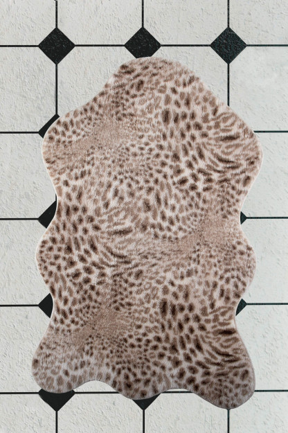 80X120 sm o'lchamdagi leopard bosilgan peluş hammom matosi, yuviladigan sirpanmaydigan peluş