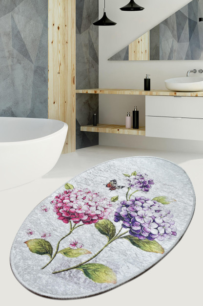 Hydrangea Oval Djt 60x90 sm hammom uchun gilam, hammom uchun gilam