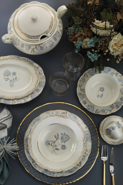Kutahya Porcelain Bone Olympos 68 Штук Столовая Посуда С Узором На 12 Человек 10542