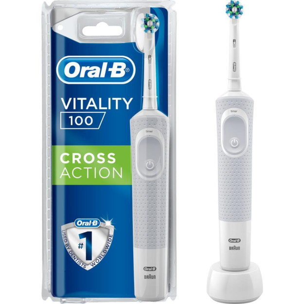 Oral B Vitality 100 Cross Action Белая Электрическая Зубная Щетка