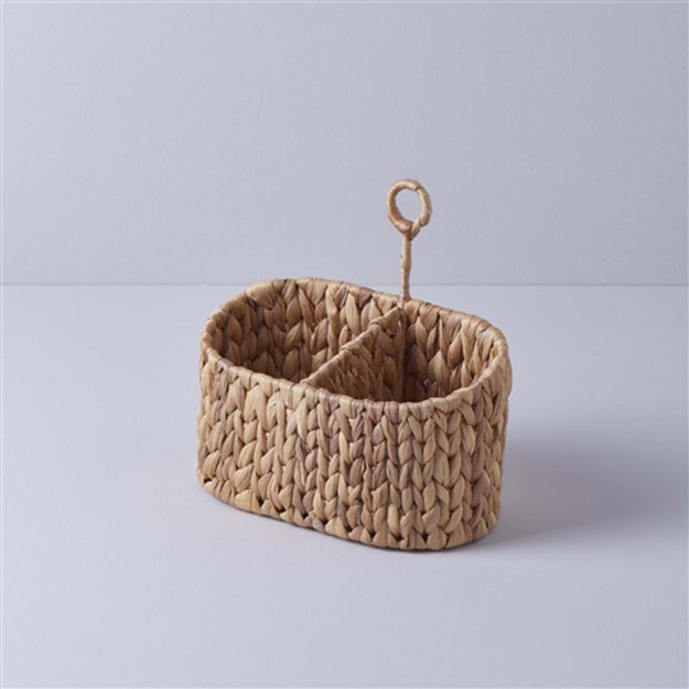 Корзина для белья с ивовым отделением 33X22X8/14 см Натуральный Сингл