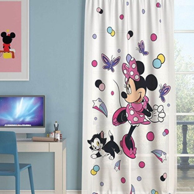 Disney toji Minni yoqimli bitta fon pardasi rangli singl