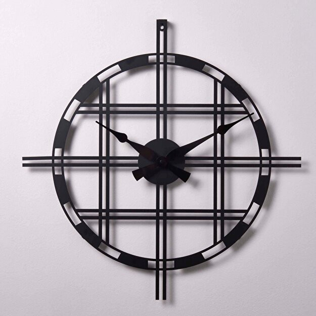 Lundo choyshablari metall 70x70 sm devor soati qora qora singl