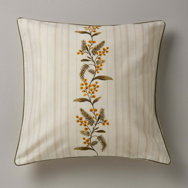 Mimosa choyshablari 45x45 sm yostiq qopqog'i tabiiy rang-barang singl
