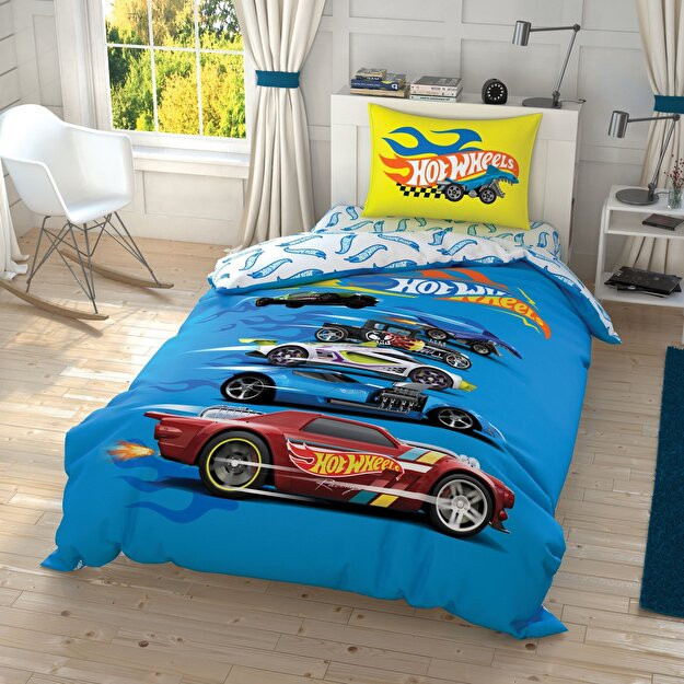 Комплект постельного белья из хлопка Crown Hot Wheels Speed разноцветный одноместный
