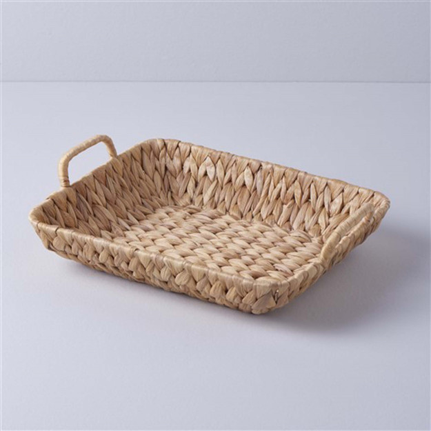 Choyshab 35x26x6 sm to'qilgan Willow Division bilan savat tabiiy singl