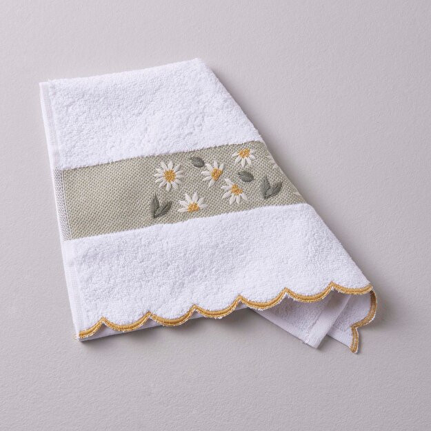 Daisy paxta choyshablari 30x45 sm qo'l sochiq oq oq singl