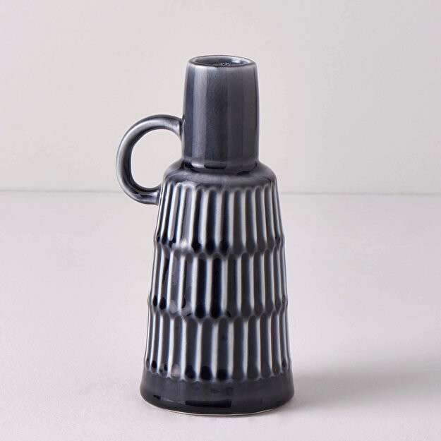 Choyshab Listra seramika 11x9x21 sm vaza qora qora singl