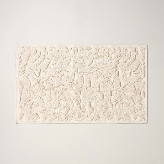 Lorena choyshablari hammom uchun gilam 60x90 sm kukunli Ekru yagona