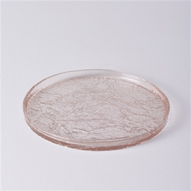 Choyshab yaltiroq shisha 21 sm pirog plastinka Amber qizil ikra yagona
