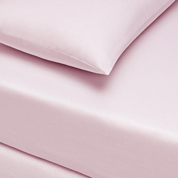 Crown Basic Ranforce King Size elastik choyshab to'plami lilac pushti bitta o'rindiqli