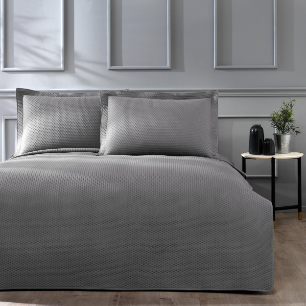 Linens tuman ikki tomonlama ko'p maqsadli adyol yashil kulrang ikki kishilik