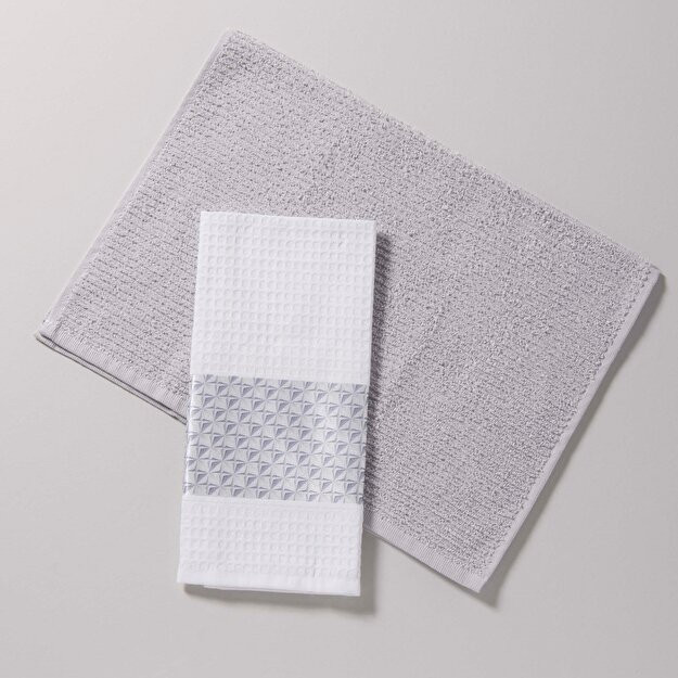Uitni Linens 40x60 sm 2 ta oshxona sochiqlari kulrang 2 ta to'plam