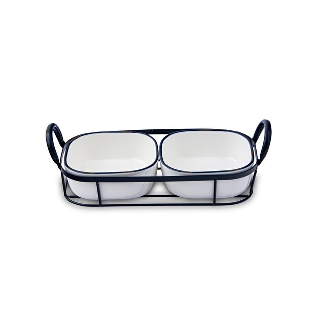 Arlina choyshablari chinni metall 36x16x10, 6 sm taqdimot to'plami oq to'plam 3