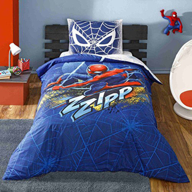 Пододеяльник из хлопка Crown Spider-Man Blue City для одного человека разноцветный одноместный