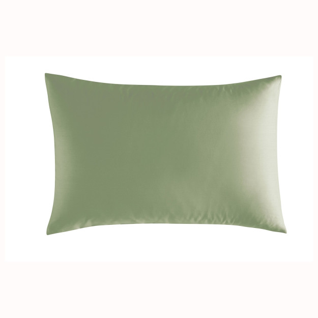 Linens Mix&Match Хлопковый атласный комплект наволочек с маховиком из 2 предметов темно-зеленого цвета Зеленый Набор из 2