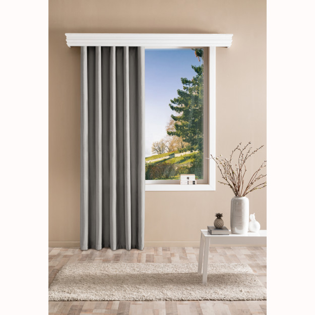 Orlak tayyor fon pardasi Bordo 150x260 bej bitta qanot