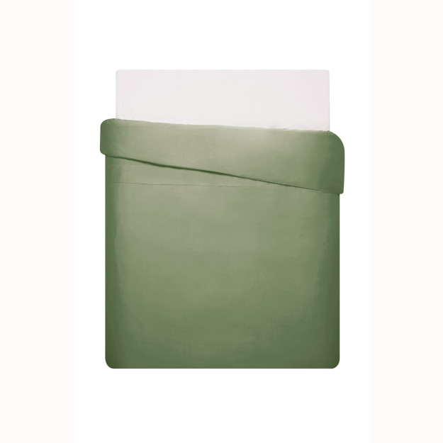 Linens смешанное и подходящее хлопковое атласное односпальное пододеяльник темно-зеленый Зеленый одноместный