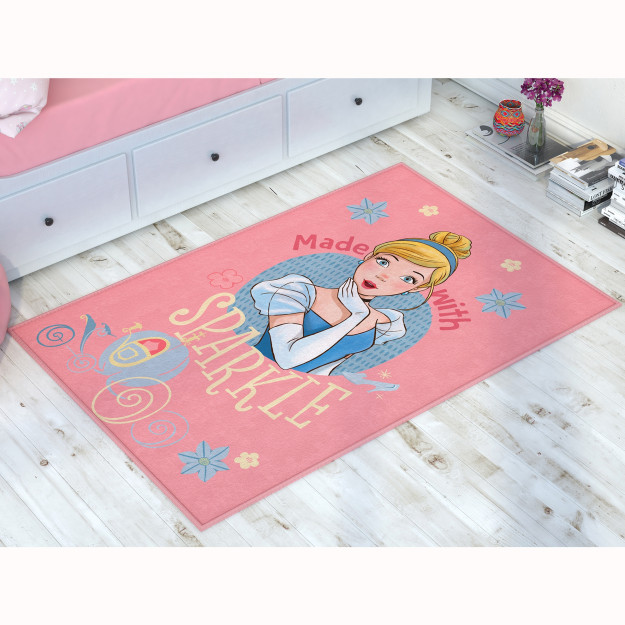 Disney Cindrella Sparkle 80X120 litsenziyalangan gilam rangli singl