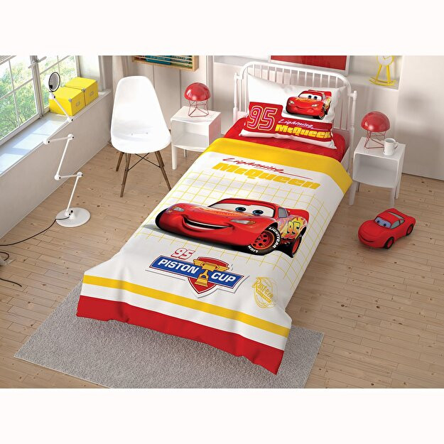 Crown Disney Cars Chexiya animatsion paxta litsenziyalangan choyshablar to'plami ko'p rangli bitta o'rindiqli