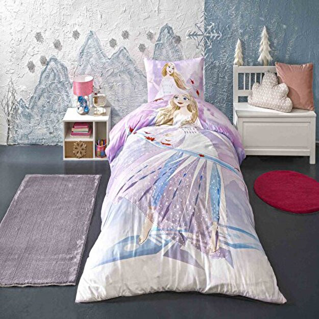 Crown Disney Frozen Breezy bir kishilik paxta ko'rpa-to'shagi ko'p rangli bitta o'rindiqli