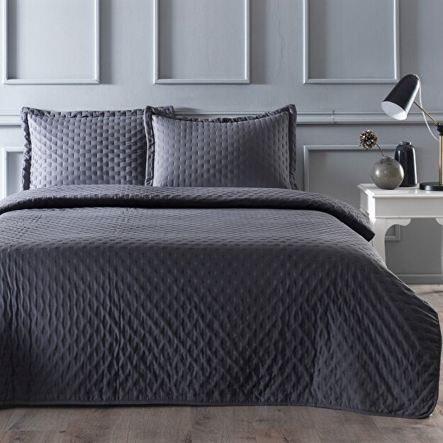 Linens Гардения двуспальное покрывало Антрацит Антрацит Двухместный номер