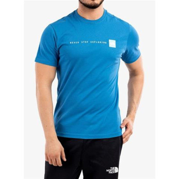 Erkaklar futbolkasi The North Face S / S Never Stop Exploring Tee-Eu moviy XL