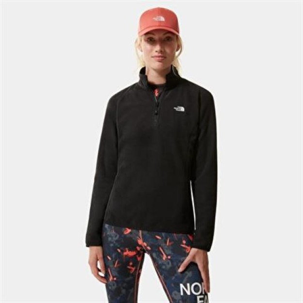 The North Face 100 Glacier 1/4 Zip-Eu ayollar junlari qora XL