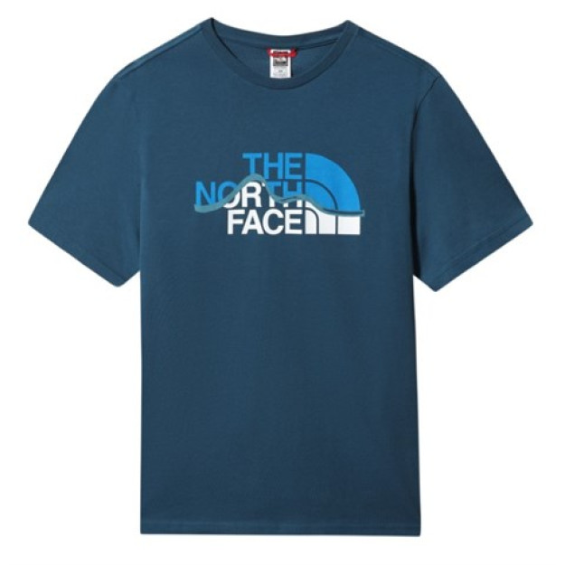 The North Face S/S Mountain Line Tee - Eu erkaklar futbolkasi moviy M