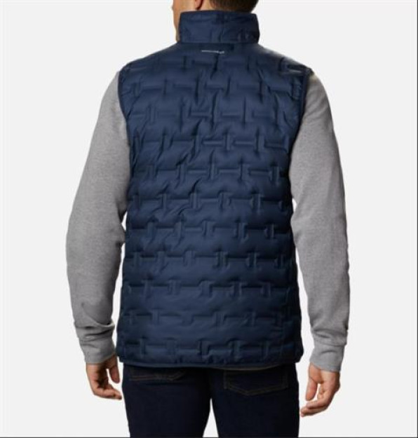 Columbia wo1218 Delta Ridge Down Vest erkaklar ko'ylagi to'q ko'k S