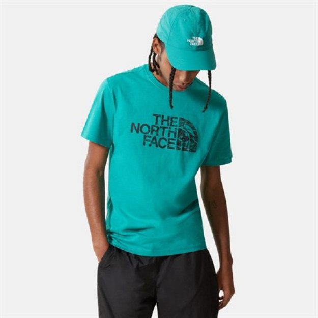 Мужская футболка The North Face S/S с гравировкой на дереве, купольная футболка-Eu Зеленый S