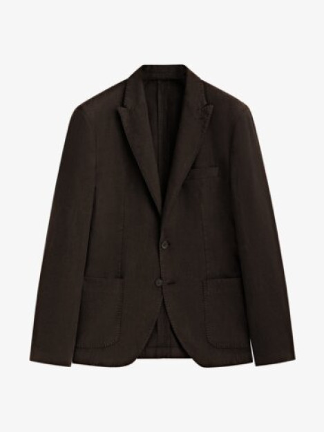 Plaid bo'yalgan zig'ir klassik Blazer 46