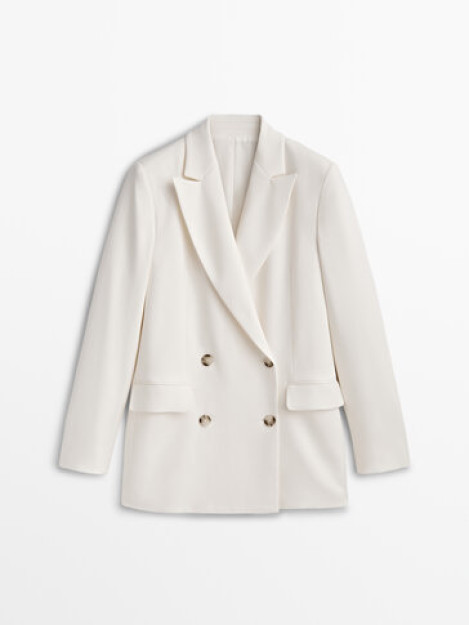 Ikki ko'krakli krep Blazer 42