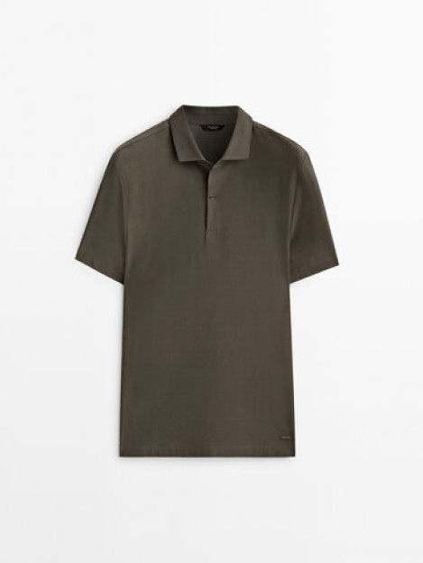 XL paxta chiziqli jakkardli Polo yoqali futbolka